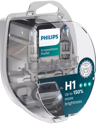 Автолампа Philips H1 12258XVPS2 X-tremeVision Pro150 +150% 12V 55W (P14,5s) S2 (блістер) (шт.)