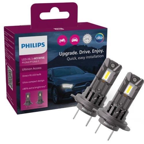 Комплект автоламп Philips LED H7/H18 11972 Ultinon Access 2500 12V 16W CX (шт.)
