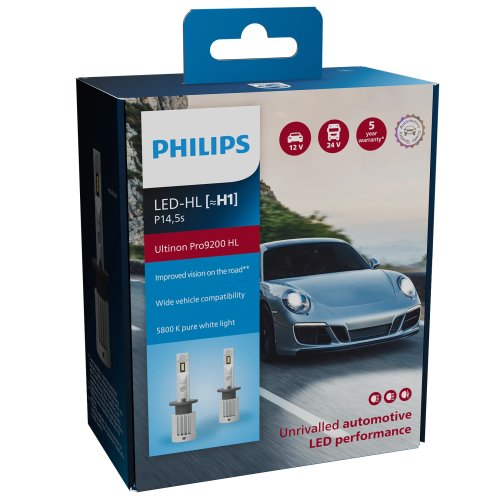 Комплект автоламп Philips LED H1 11258 U92 12/24V 13W Ultinon Pro9200 +400% X2 (шт.)